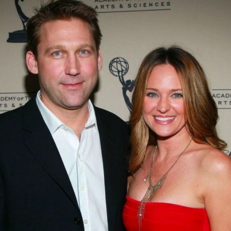 Sharon Case and her real-life ex-husband Sandy Corzine.
